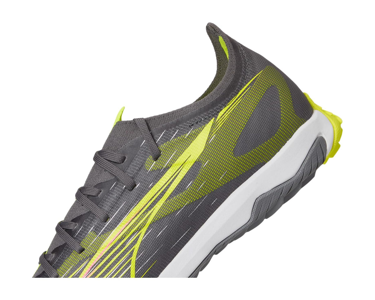 Men's PUMA Ultra 5 Match Turf Trainer Soccer Cleats Matte Aged Silver-Yellow Alert-Puma Aged Silver - Eurostride