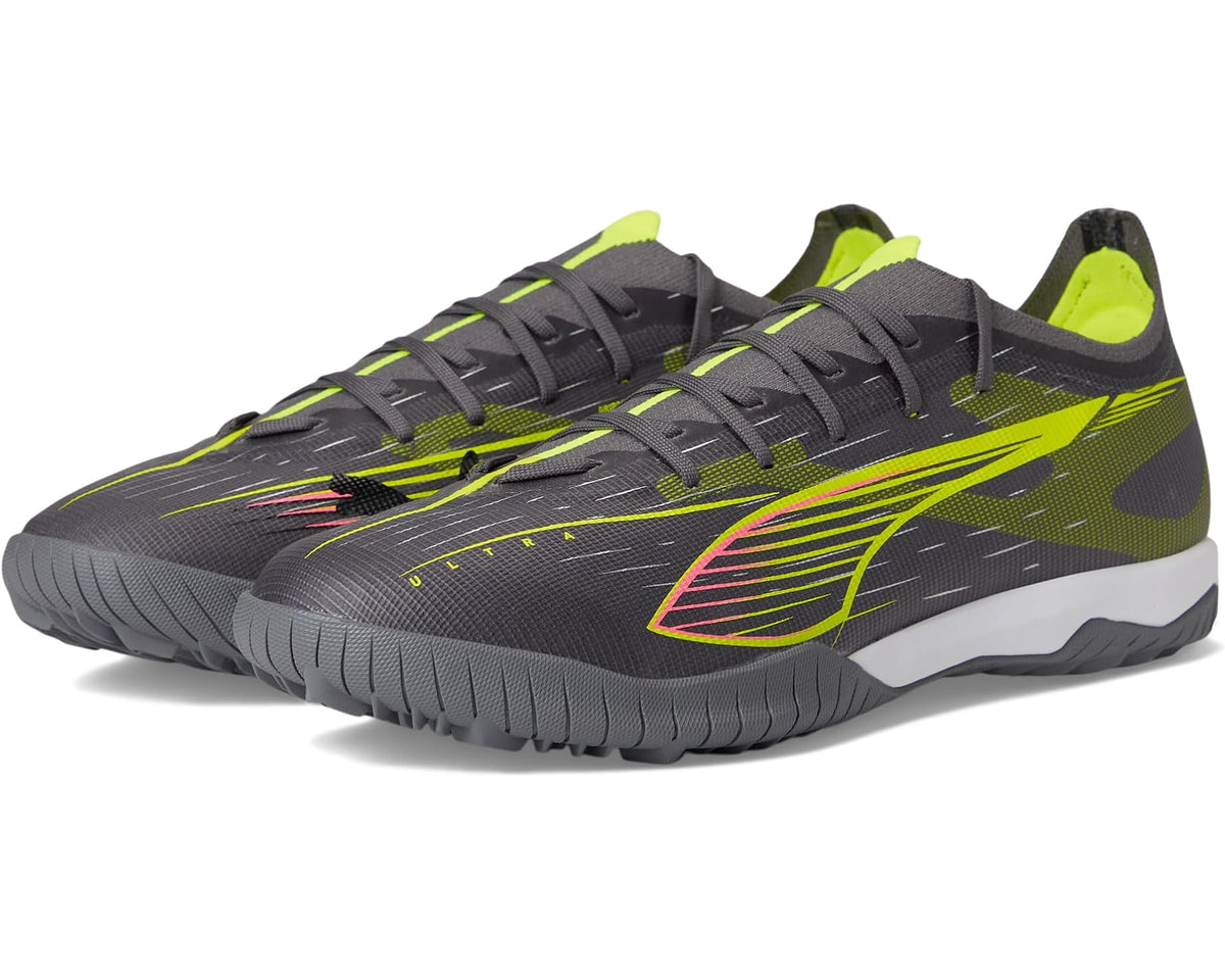 Men's PUMA Ultra 5 Match Turf Trainer Soccer Cleats Matte Aged Silver-Yellow Alert-Puma Aged Silver - Eurostride