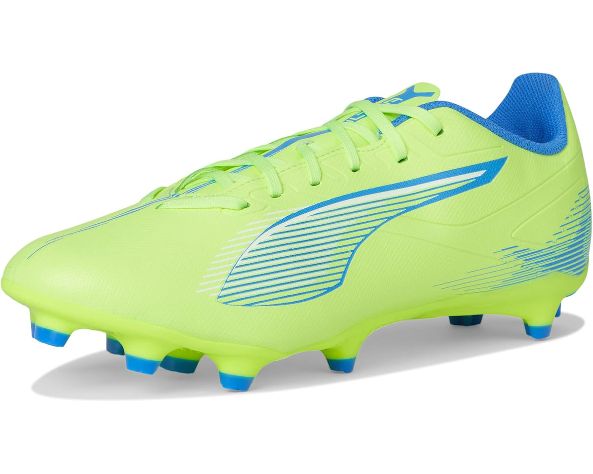 Men's PUMA Ultra 5 Play Firm, Artificial Ground Soccer Cleats Fizzy Apple-Puma White-Bluemazing - Eurostride