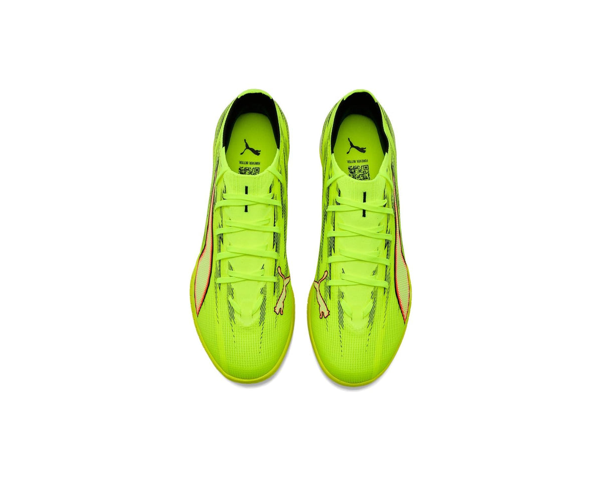 Men's PUMA Ultra 6 Match Turf Trainer Soccer Cleats Yellow Alert/Black/Glowing Red/Lime Squeeze - Eurostride