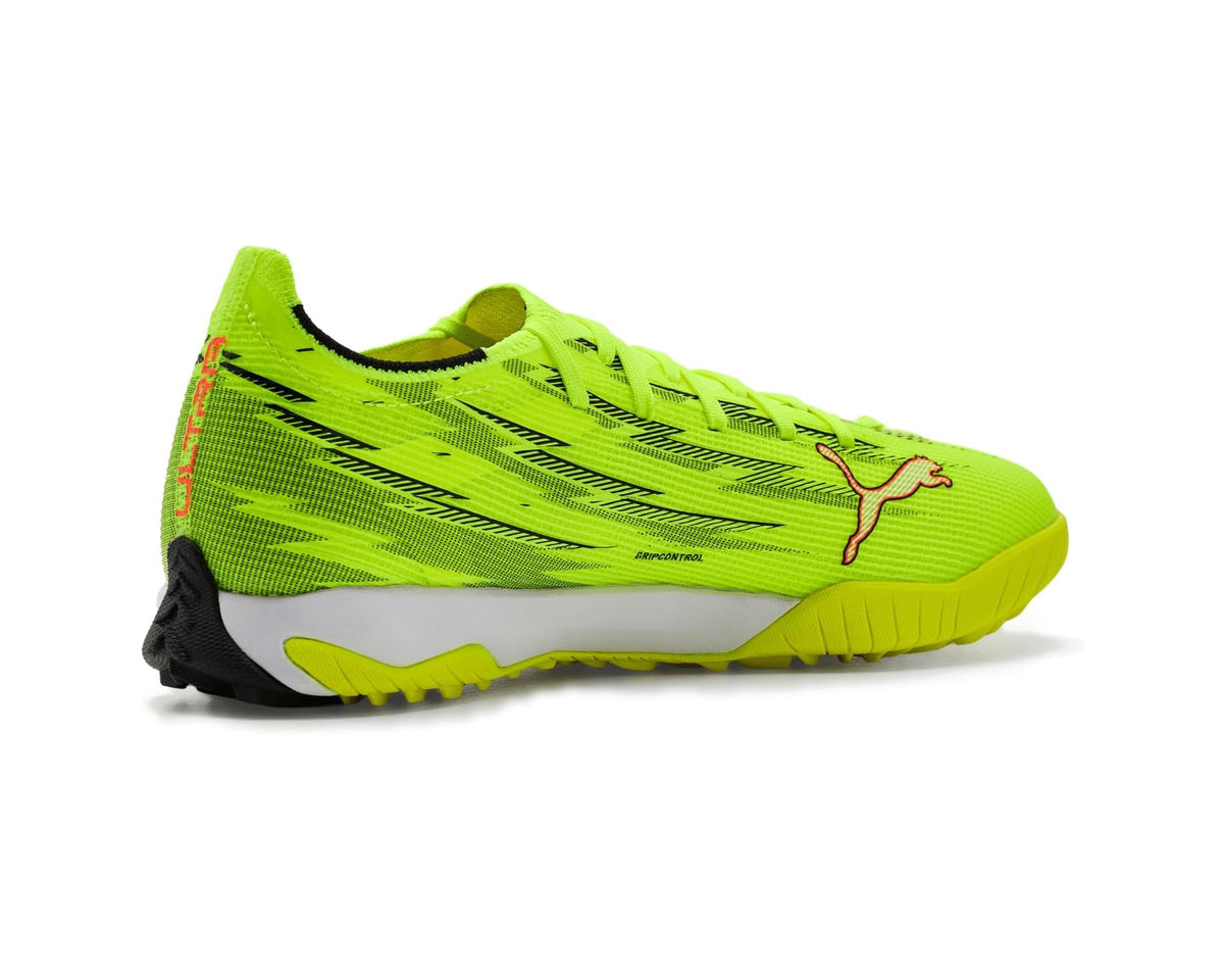 Men's PUMA Ultra 6 Match Turf Trainer Soccer Cleats Yellow Alert/Black/Glowing Red/Lime Squeeze - Eurostride