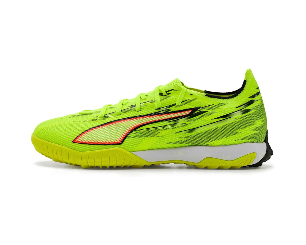 Men's PUMA Ultra 6 Match Turf Trainer Soccer Cleats Yellow Alert/Black/Glowing Red/Lime Squeeze - Eurostride