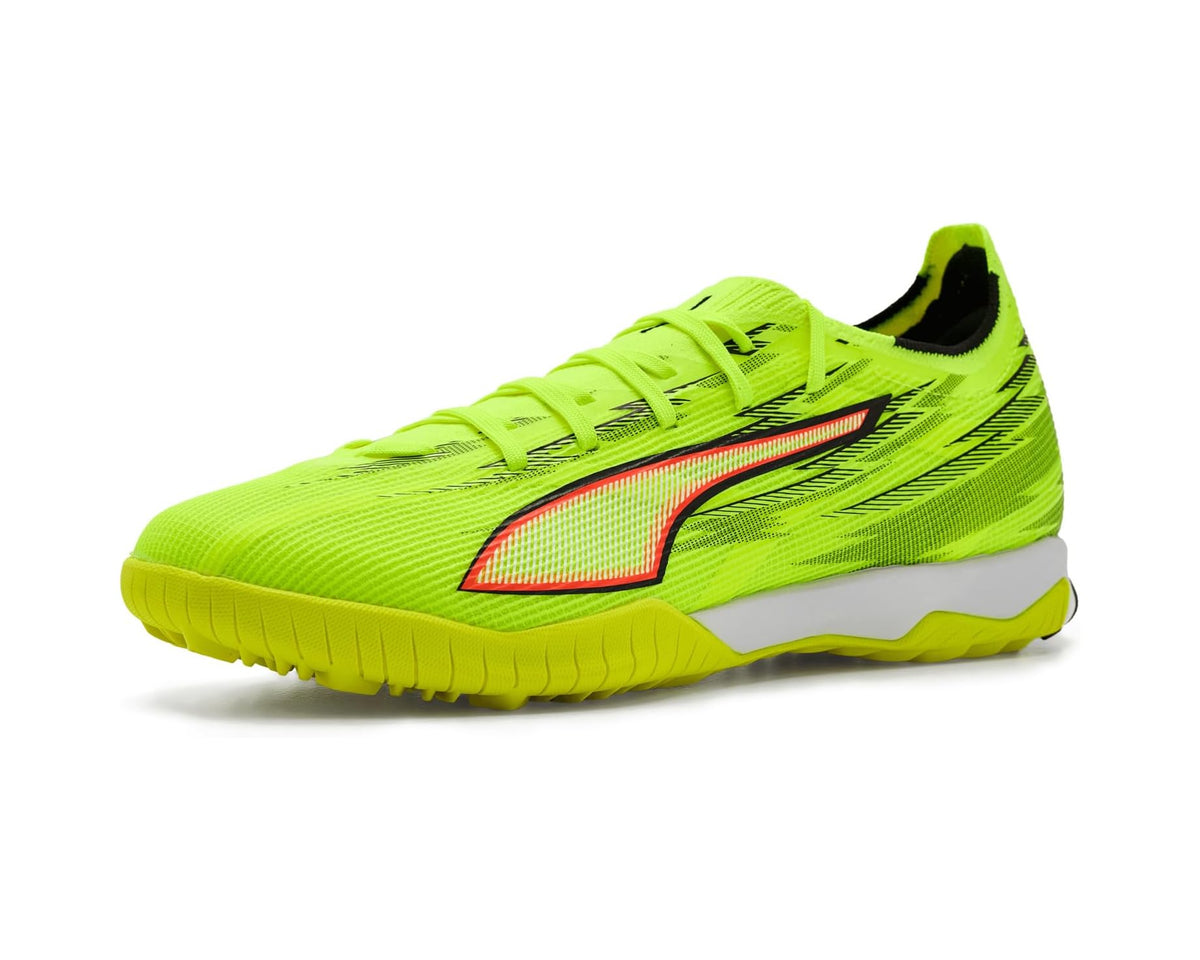 Men's PUMA Ultra 6 Match Turf Trainer Soccer Cleats Yellow Alert/Black/Glowing Red/Lime Squeeze - Eurostride