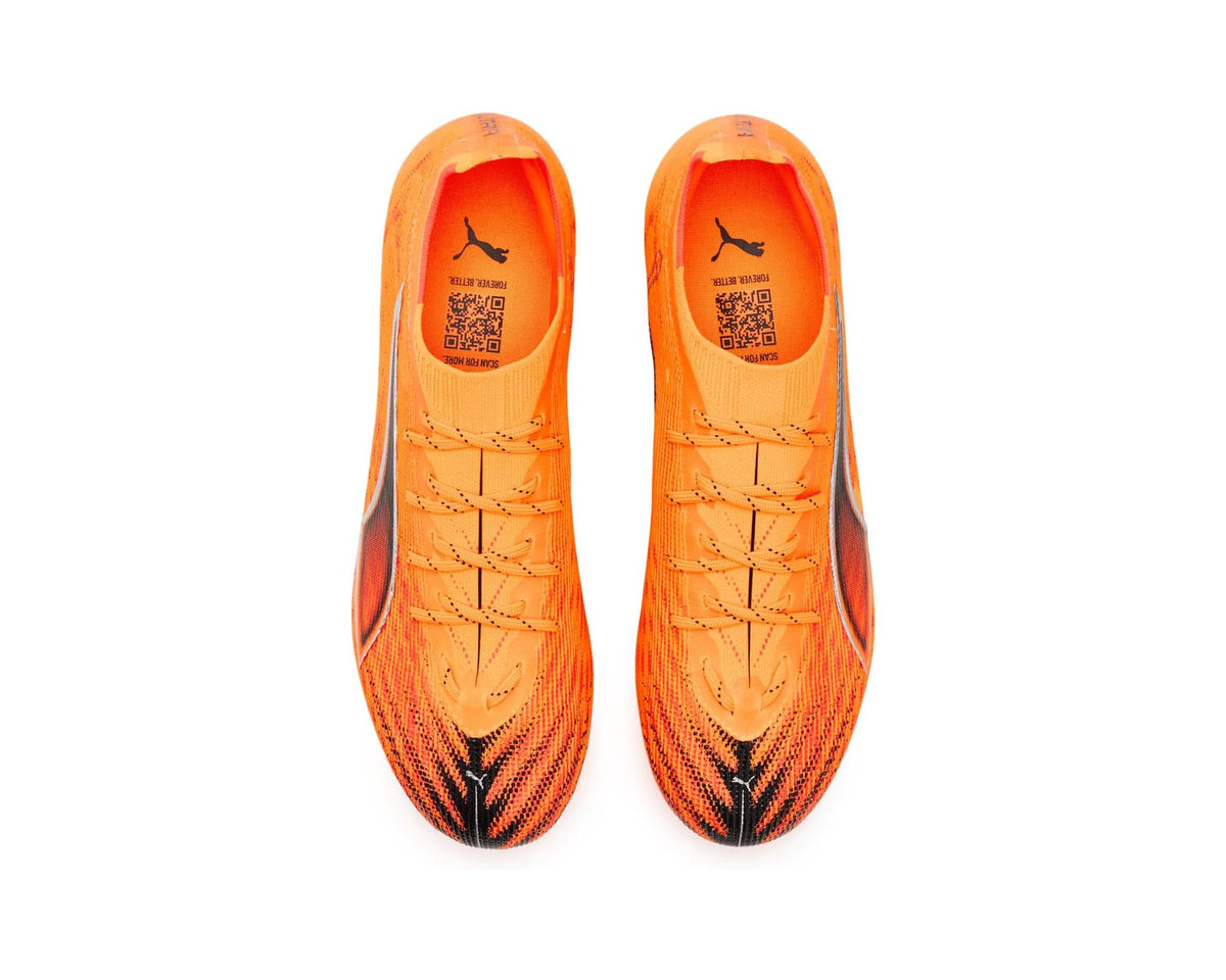 Men's PUMA Ultra 6 Pro Firm, Artificial Ground Soccer Cleats Heat Fire/Black/Glowing Red - Eurostride